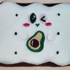 Kawaii Avocado Happy cookie biscuit pencil case makeup bag